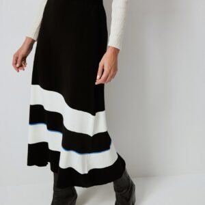 STRIPED KNITWEAR SKIRT WITH ELASTIC WAIST