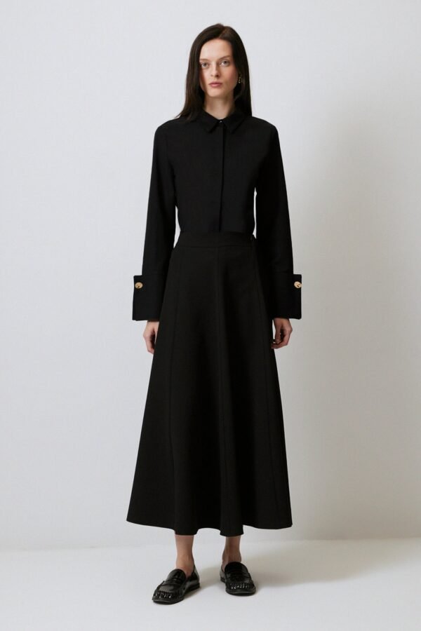 A LINE CREPE SKIRT - Image 3