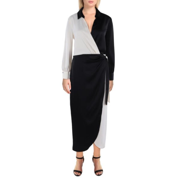 Anne Klein Womens Colorblock Cocktail & Party Dress Midi Dress - Image 2